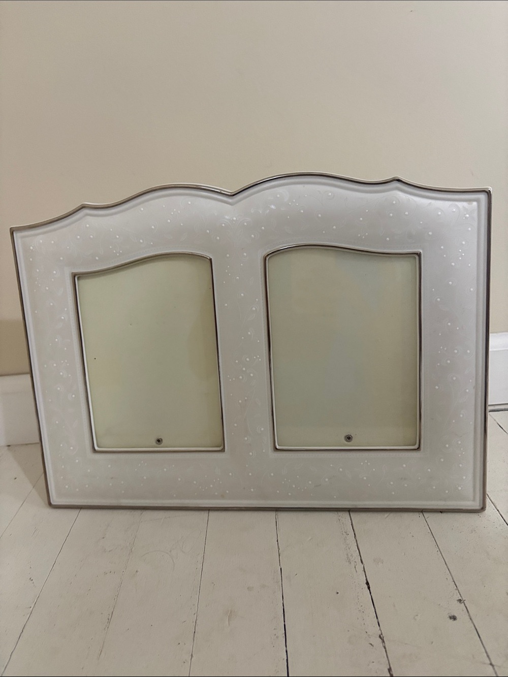Lenox Cream Floral Double Photo Frame 5x7